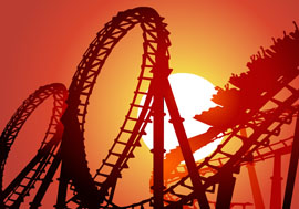 Attractions Rollercoaster at Sunset
