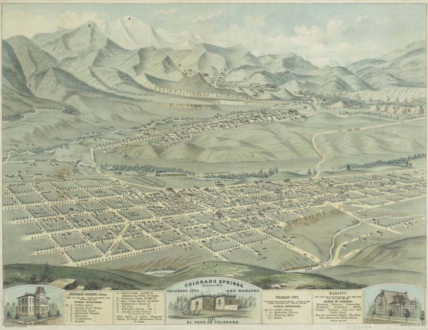 Colorado City and Manitou 1871, El Paso Co., Colorado; DPL Spec. Collections CG4314.C5.1874.G56